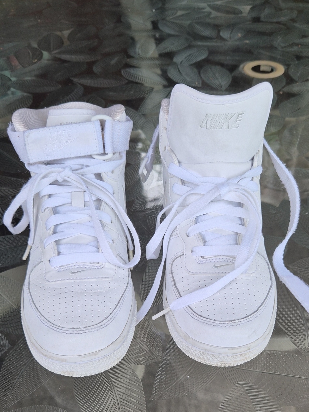 Nike White High-Top Sneakers with Ankle Strap